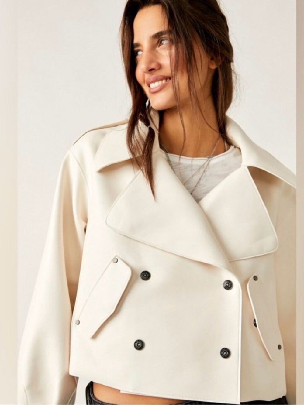 Free People Alexis cropped vegan leather jacket